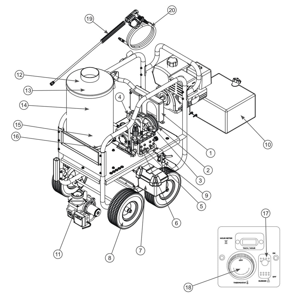 BE HW4013HBG Pressure Washer Overall Unit Assembly Parts by BE Power Equipment