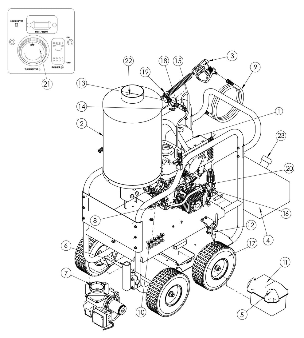 BE HW4013HG Pressure Washer Assembly-1 Parts by BE Power Equipment