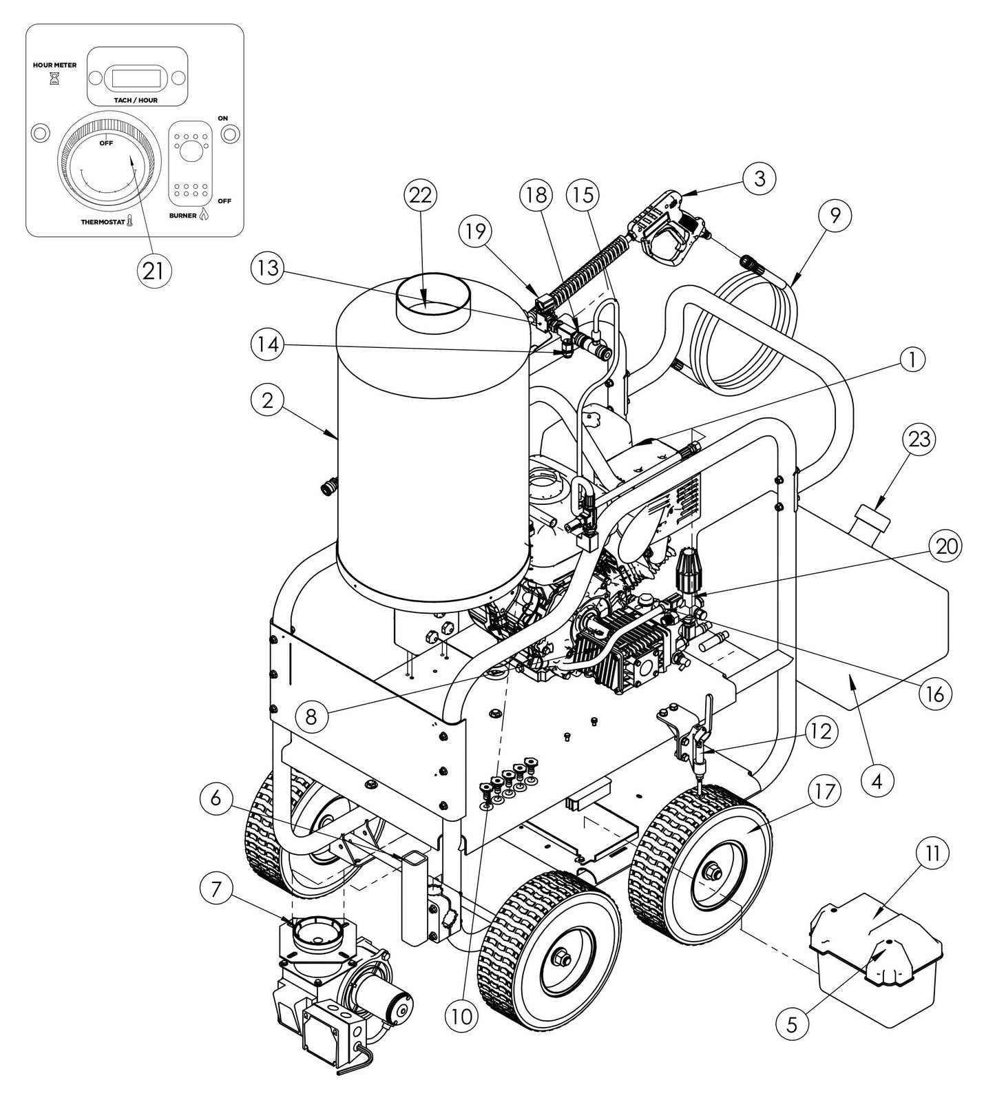 BE HW4015RA Pressure Washer Assembly-1 Parts by BE Power Equipment