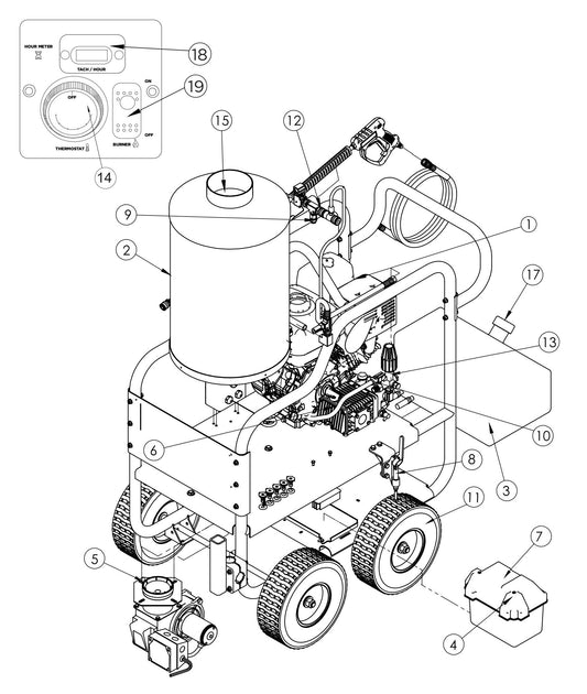 BE HW4214VA Pressure Washer Wheel, Foot and Handle Kit Parts by BE Power Equipment