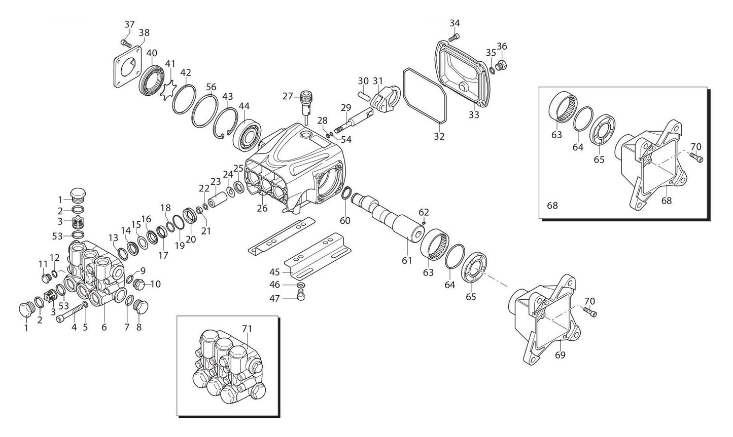 BE HW4214VA Pressure Washer Pump Assembly Parts by BE Power Equipment