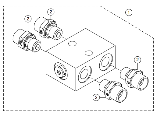 AAAA RX1575- Hydraulic Block  Assembly Parts By Multiquip