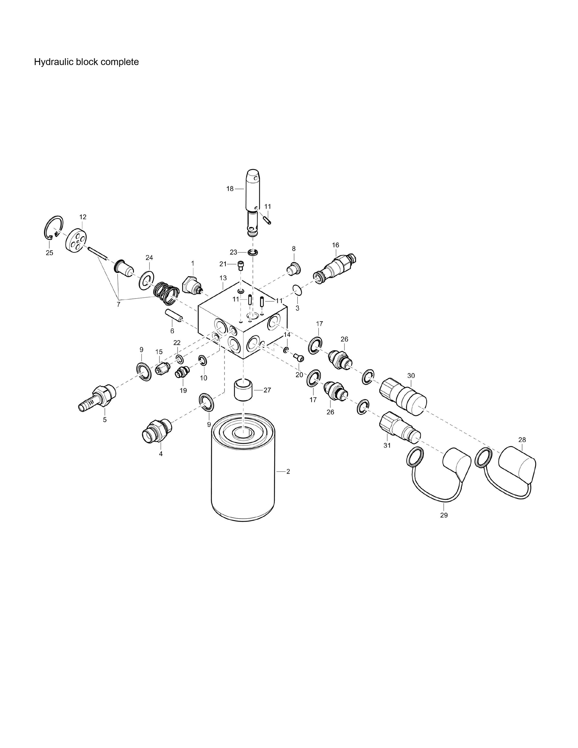 PAC P 9 OEU Hydraulic Power Pack block complete Assembly Parts By Chicago Pneumatics
