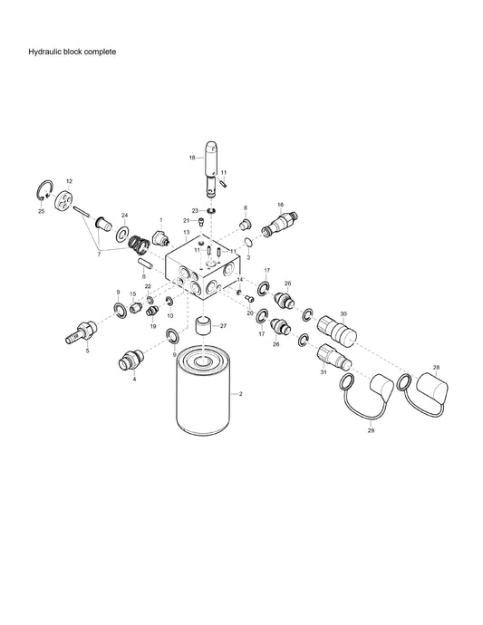 PAC P 9 OEU Hydraulic Power Pack block complete Assembly Parts By Chicago Pneumatics