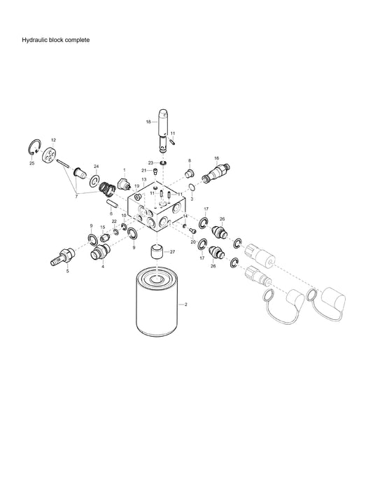 PAC E 6 s/n BGF000001 Hydraulic Power Pack Hydraulic Block Complete Assembly Parts By Chicago Pneumatics 