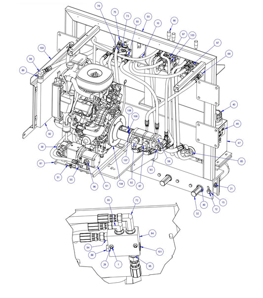 TRTP150B Triple Roller Tube Pavers Hydraulic Assembly Parts - 2 by Allen Engineering