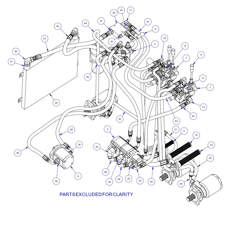TRTP150B Triple Roller Tube Pavers Hydraulic Assembly Parts -4  by Allen Engineering