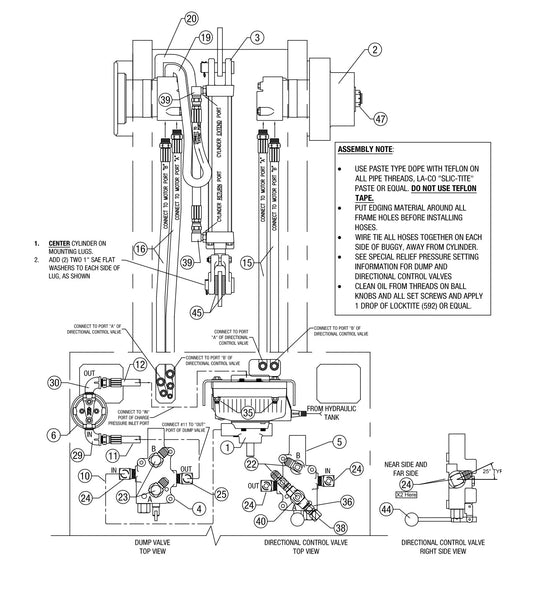 AW16-K, AW21-K &amp; AW16-P Hydraulic System Assembly (diagram-2) Parts By Allen Engineering