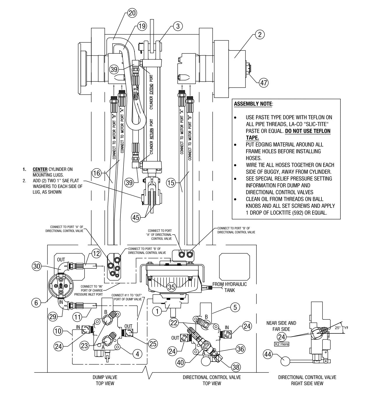 AW16-H &amp; AW21-H Hydraulic system Assembly (diagram-2) Parts By Allen Engineering