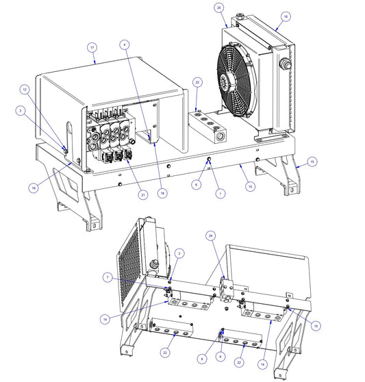 TRTP275 Triple Roller Tube Pavers Hydraulic Tray Assembly Parts by Allen Engineering