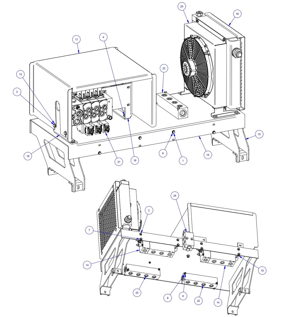 TRTP275 Triple Roller Tube Pavers Hydraulic Tray Assembly Parts by Allen Engineering