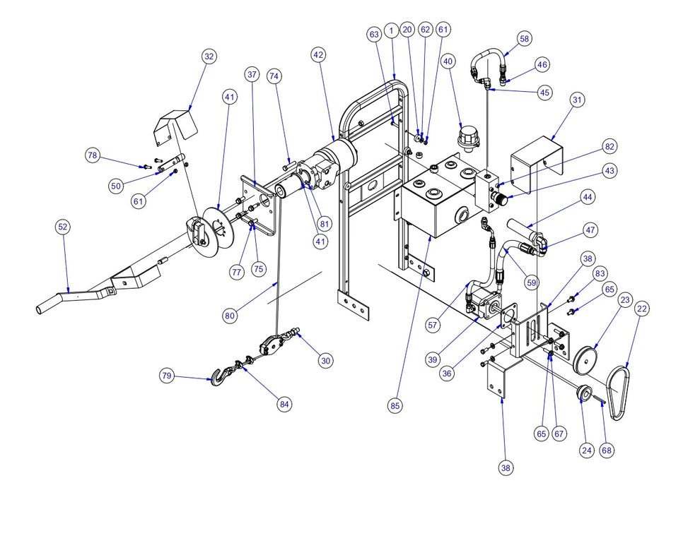 SE12  Hydraulic Winch Assembly Parts By Allen Engineering