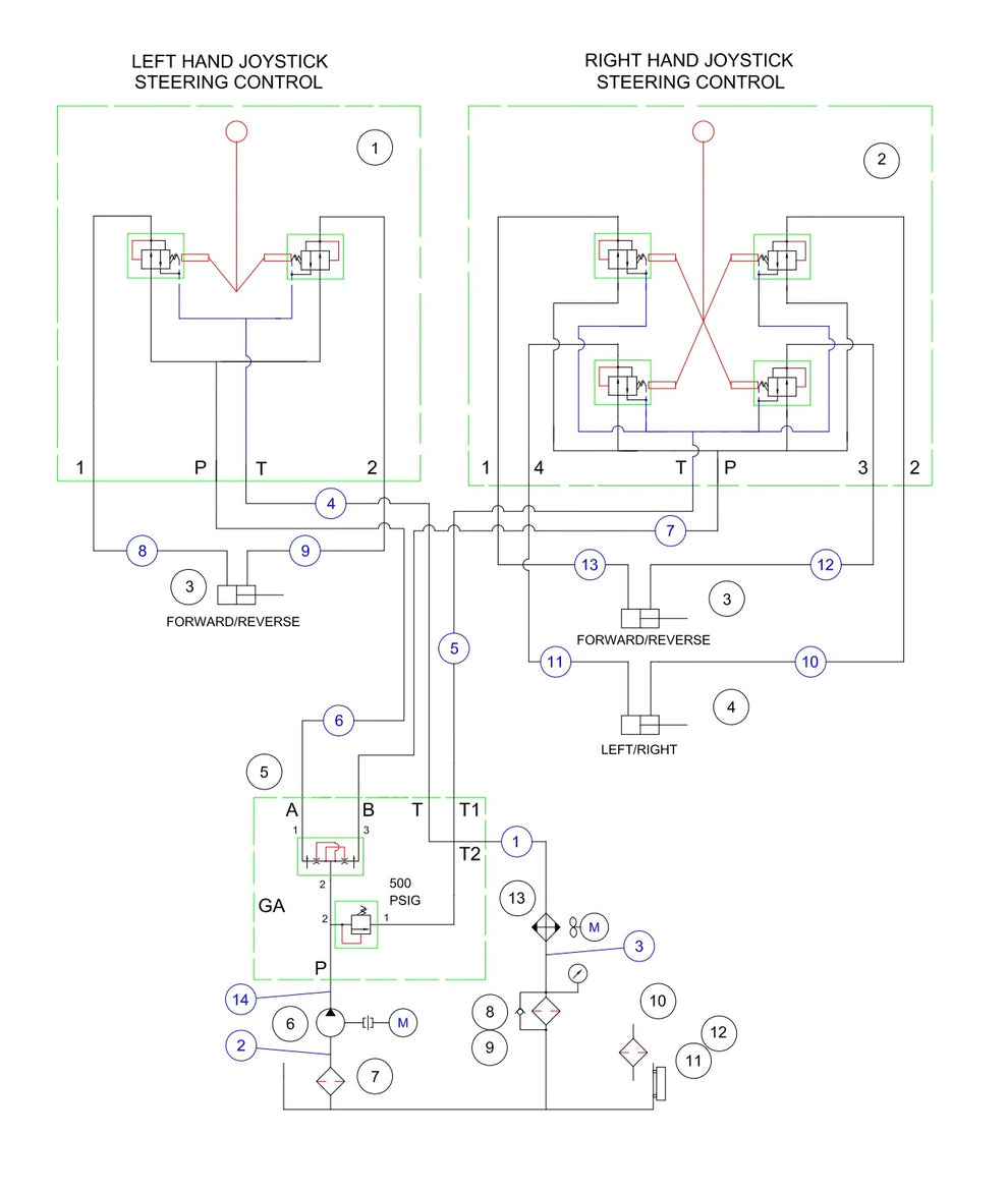 MP245 Mechanical Pro Riders Hydraulic Schematic Assembly Parts by Allen Engineering