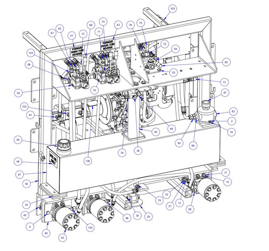 TRTP150B Triple Roller Tube Pavers Hydraulic Assembly Parts 1 by Allen Engineering