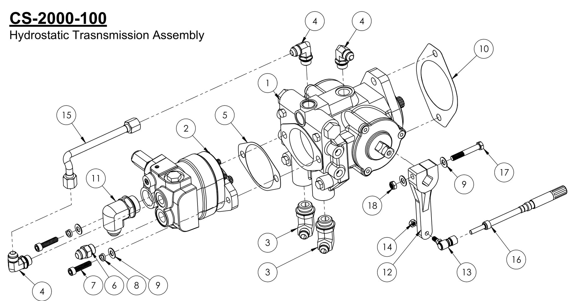 CS-2000-100 Hydrostatic Transmission Assembly