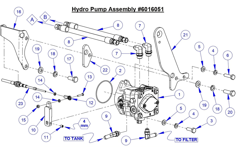 CC9074DK Hydro Pump Assembly Parts
