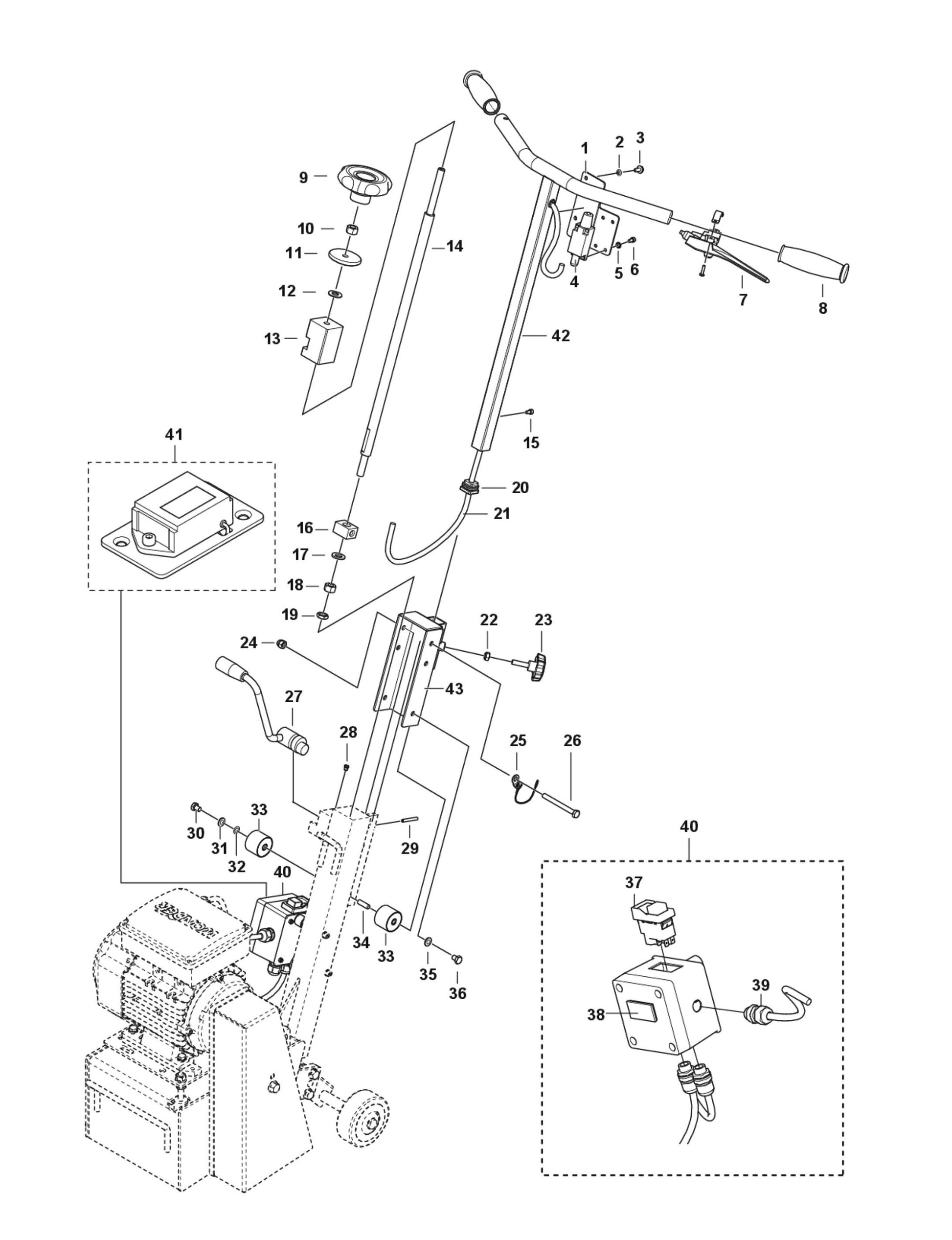 Handle Assembly Parts For CG200 By Husqvarna