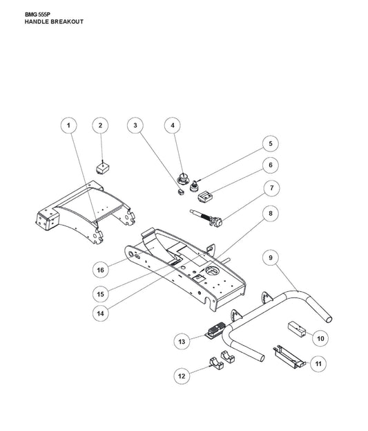 Handle Breakout Parts for BMG555 P By Husqvarna