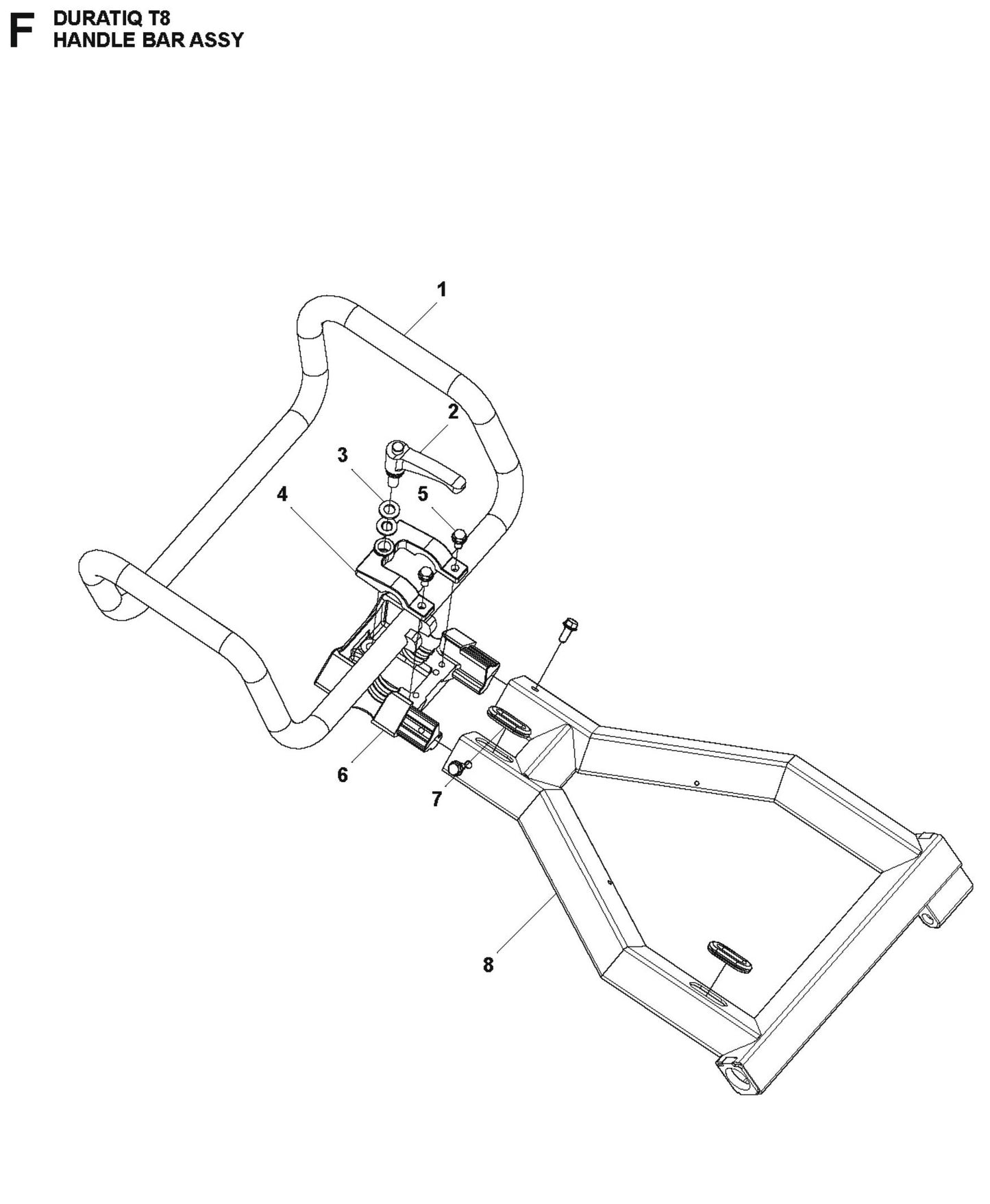 Handle Bar Assembly Parts For HTC T8 By Husqvarna