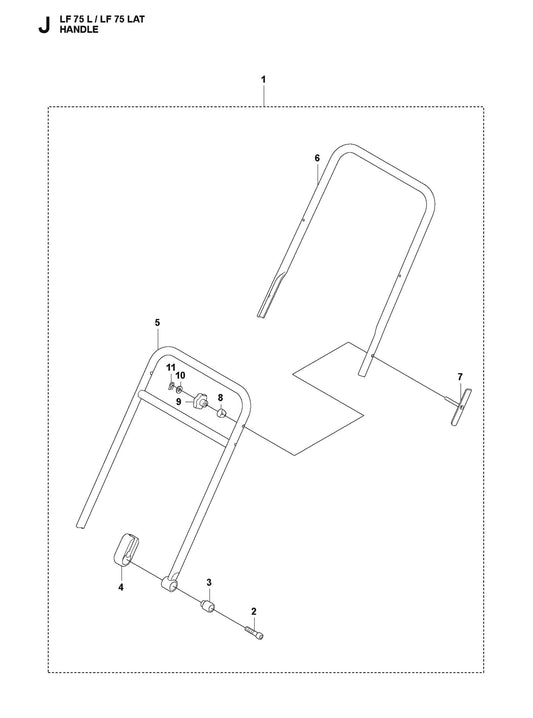 Handle Parts For LF 75 LAT By Husqvarna