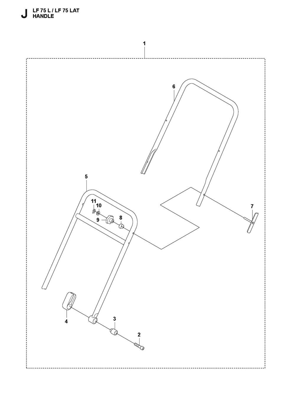 Handle Parts For LF 75 LAT By Husqvarna