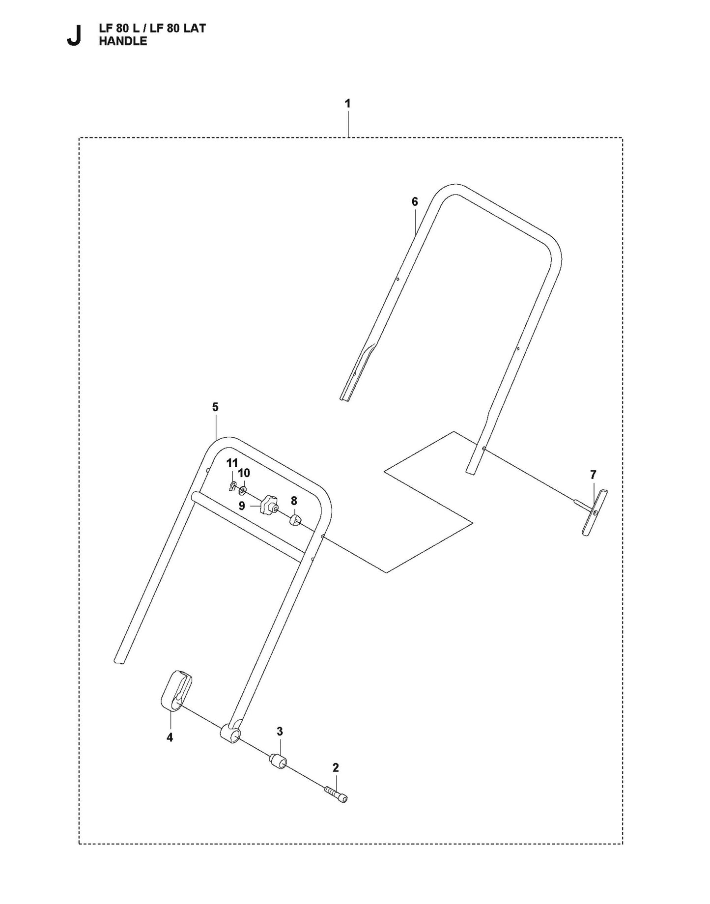 Handle Parts For LF 80 LAT By Husqvarna