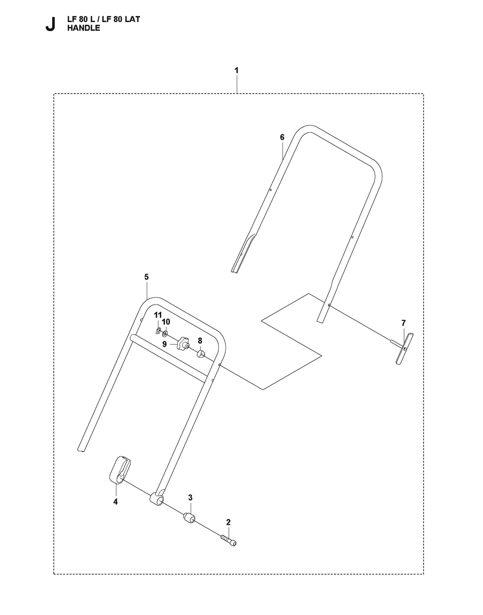 Handle Parts For LF 80 LAT By Husqvarna