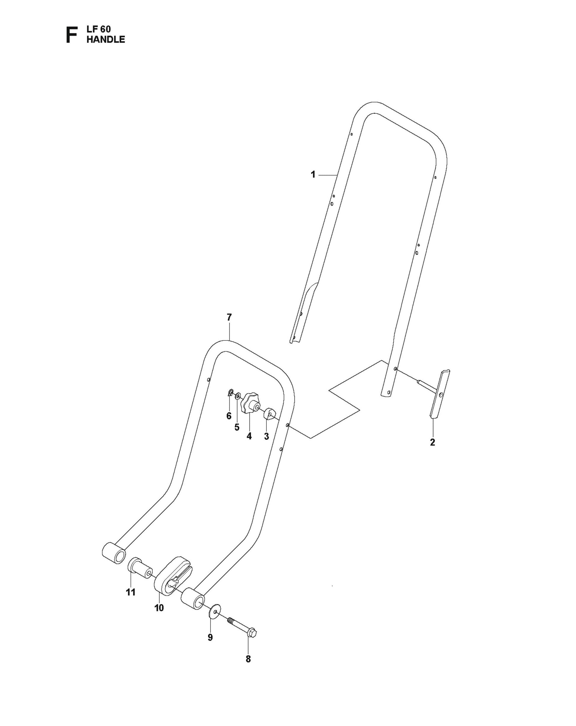 Handle Parts For LF 60 LA By Husqvarna