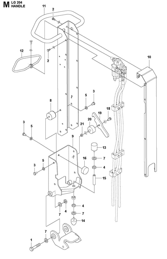 Handle  Parts For LG 204 Diesel By Husqvarna
