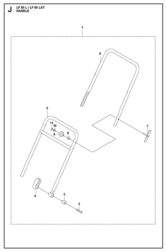 Handle Parts For LF 80 L By Husqvarna