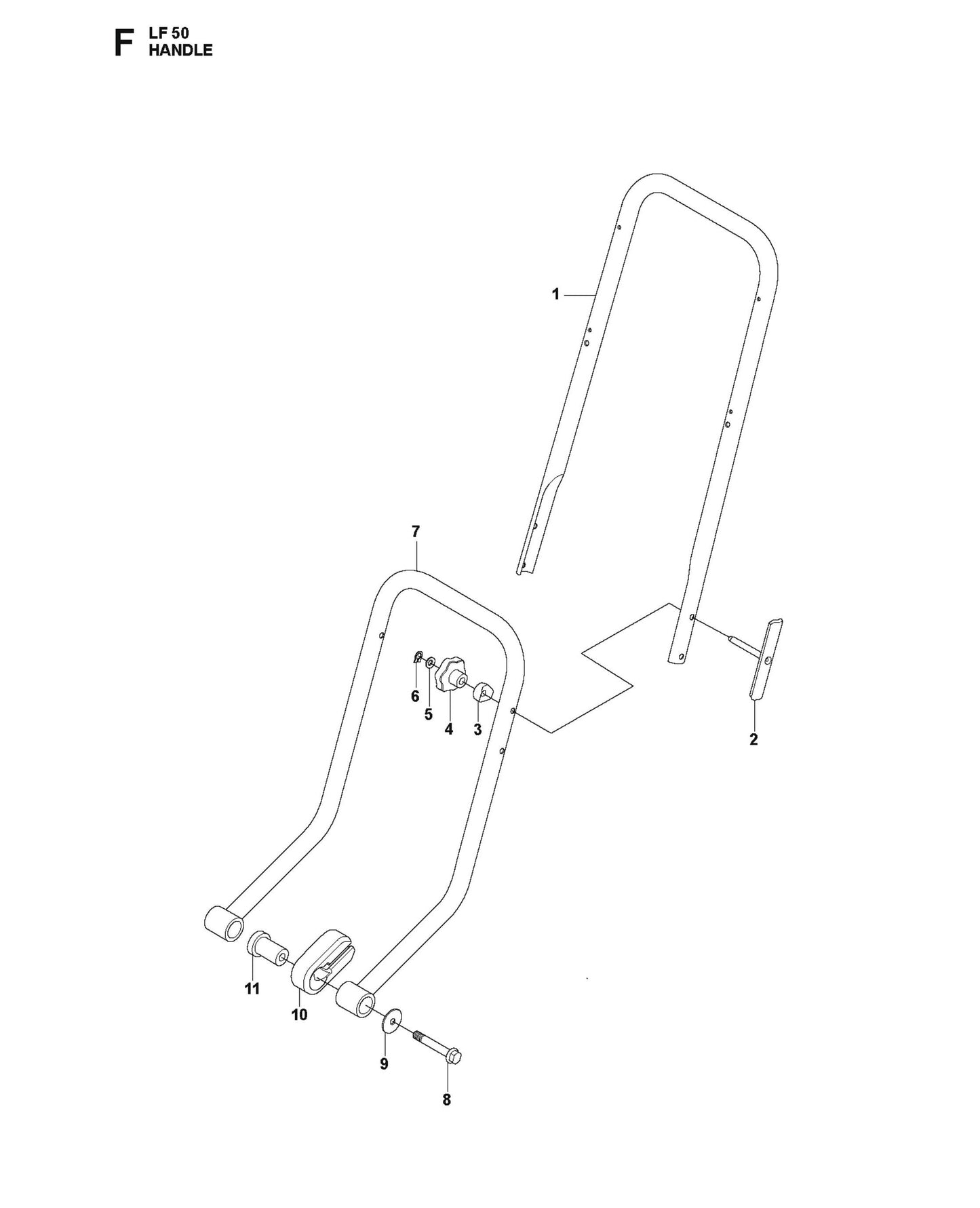Handle Parts For LF 50 L By Husqvarna