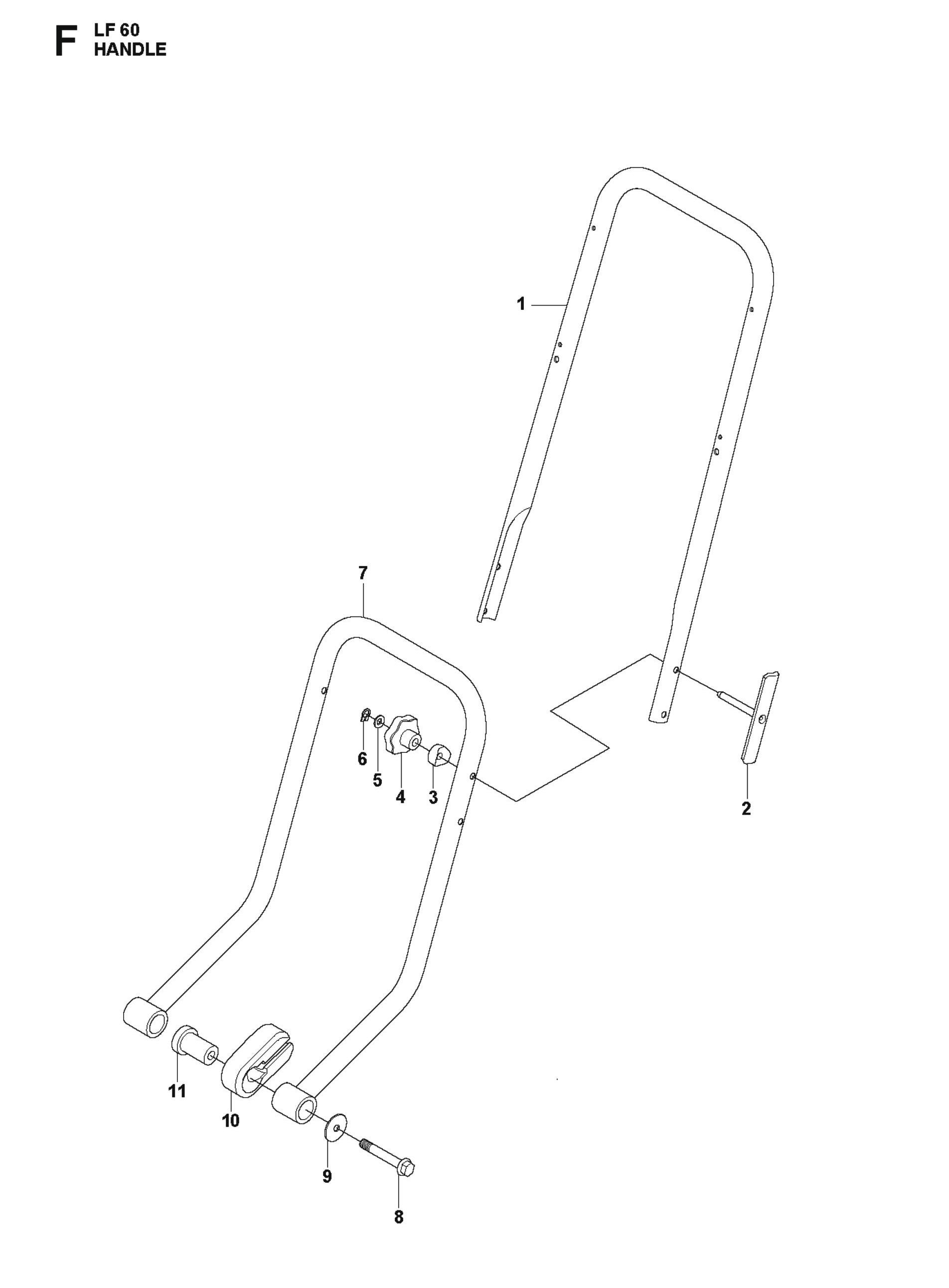 Handle Parts For LF 60 LAT By Husqvarna