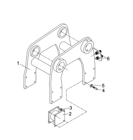 Hanger Bracket and Mounting Assembly fig 1 Parts For HP210 II By FRD