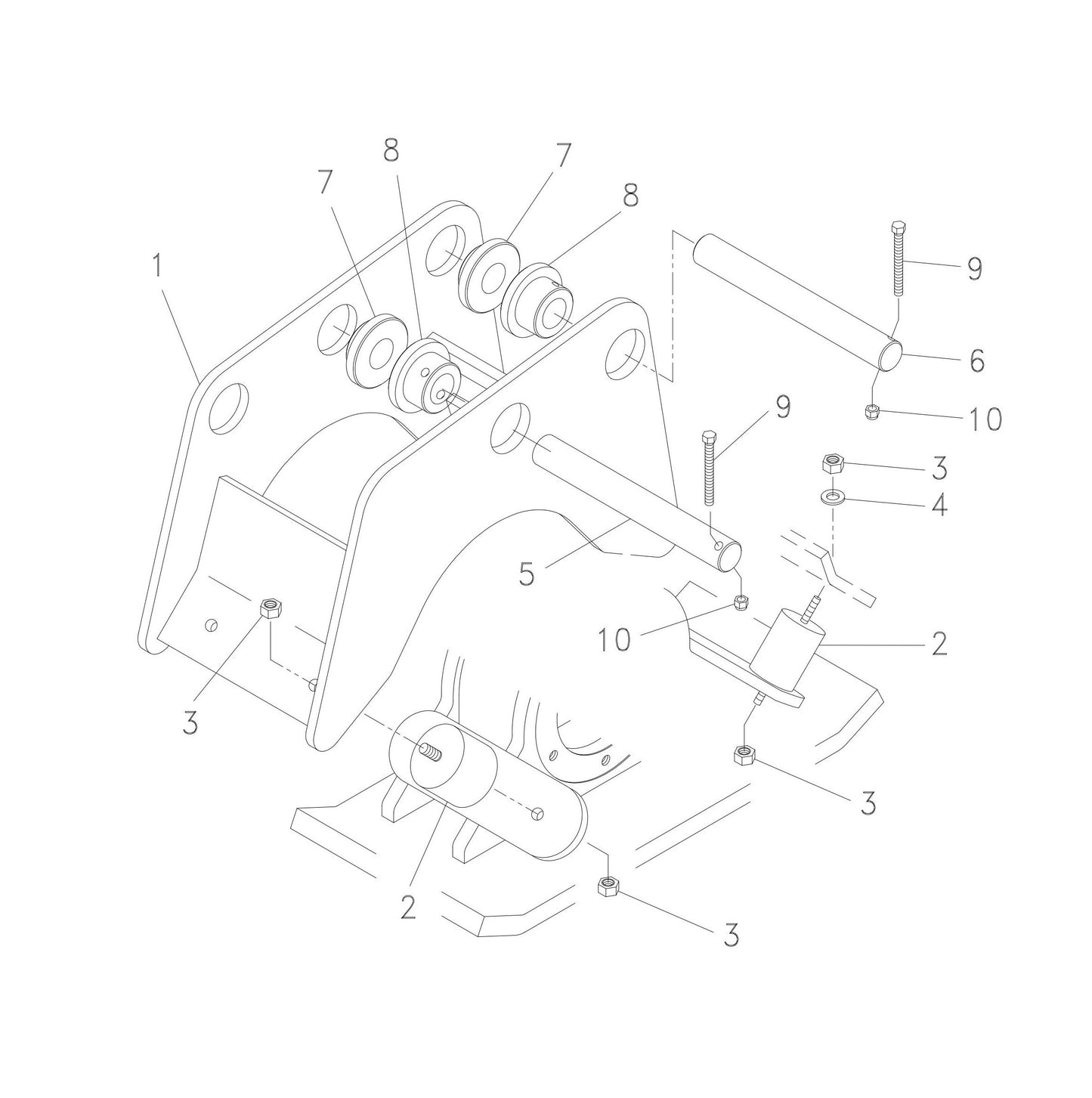 Hanger Bracket and Mounting Assembly fig 2 Parts For HP35 By FRD
