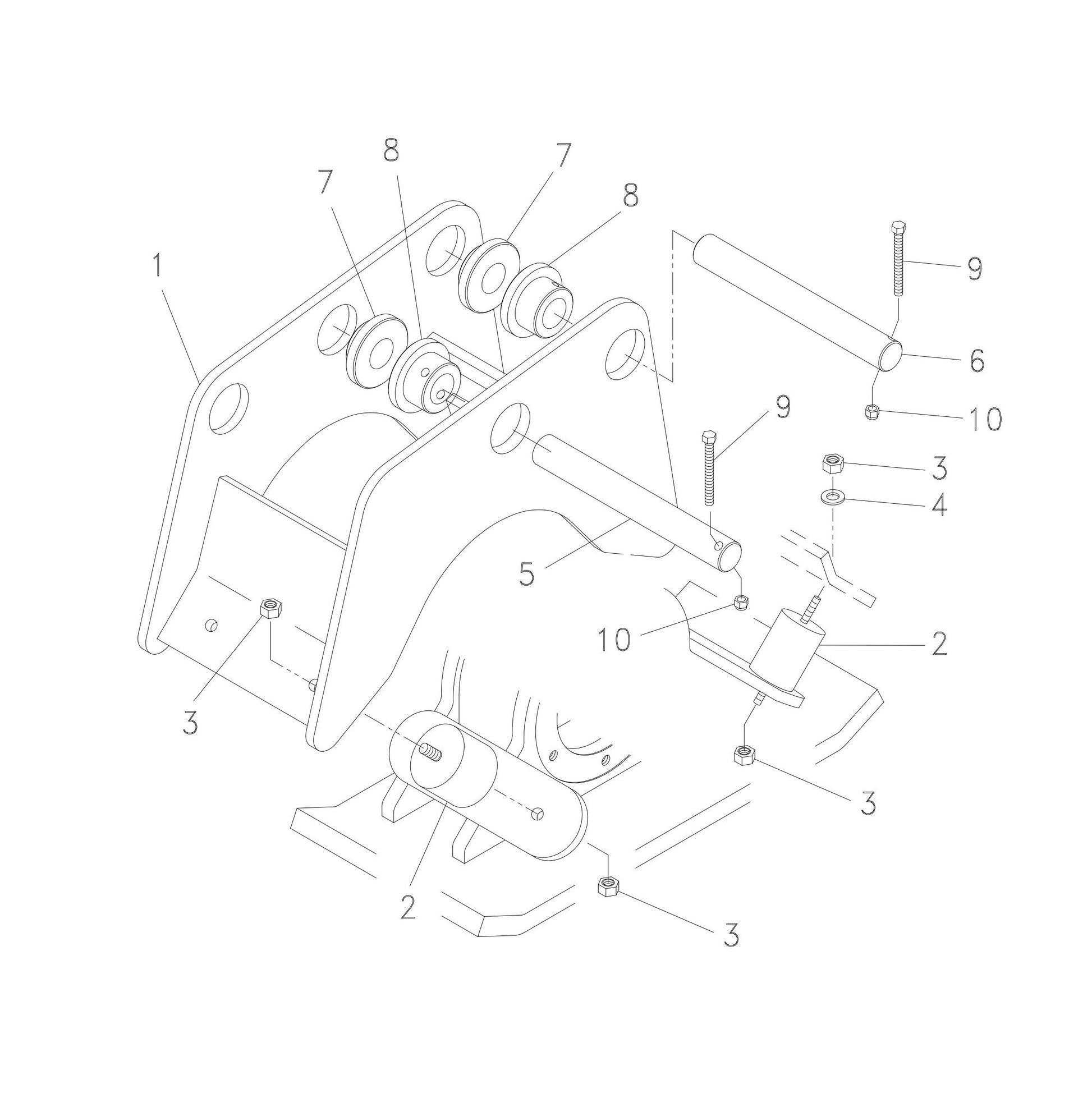 Hanger Bracket and Mounting Assembly fig 2 Parts For HP35 By FRD