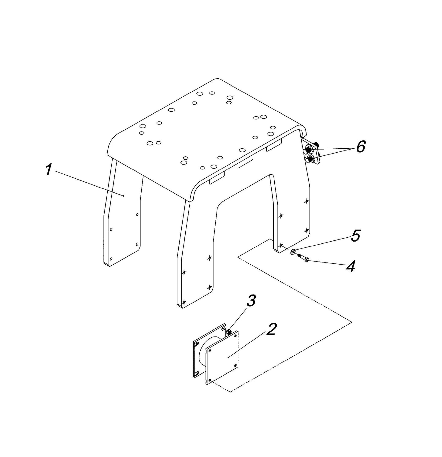 Hanger Bracket and Mounting Assembly fig 2 Parts For HP210 II By FRD