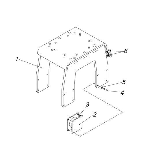 Hanger Bracket and Mounting Assembly fig 2 Parts For HP210 II By FRD