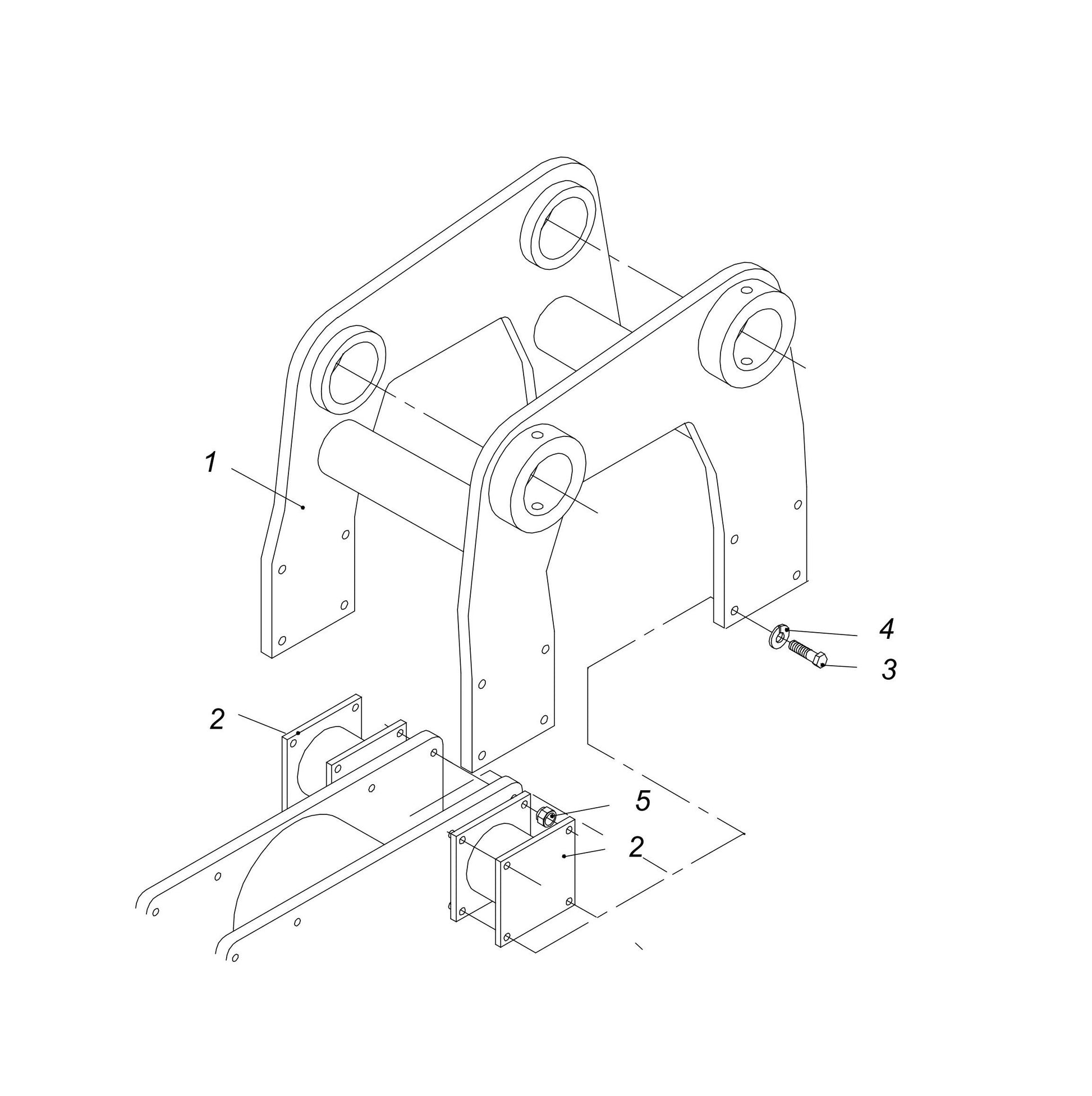 Hanger Bracket and Mounting Assembly fig 3 Parts For HP135 II By FRD