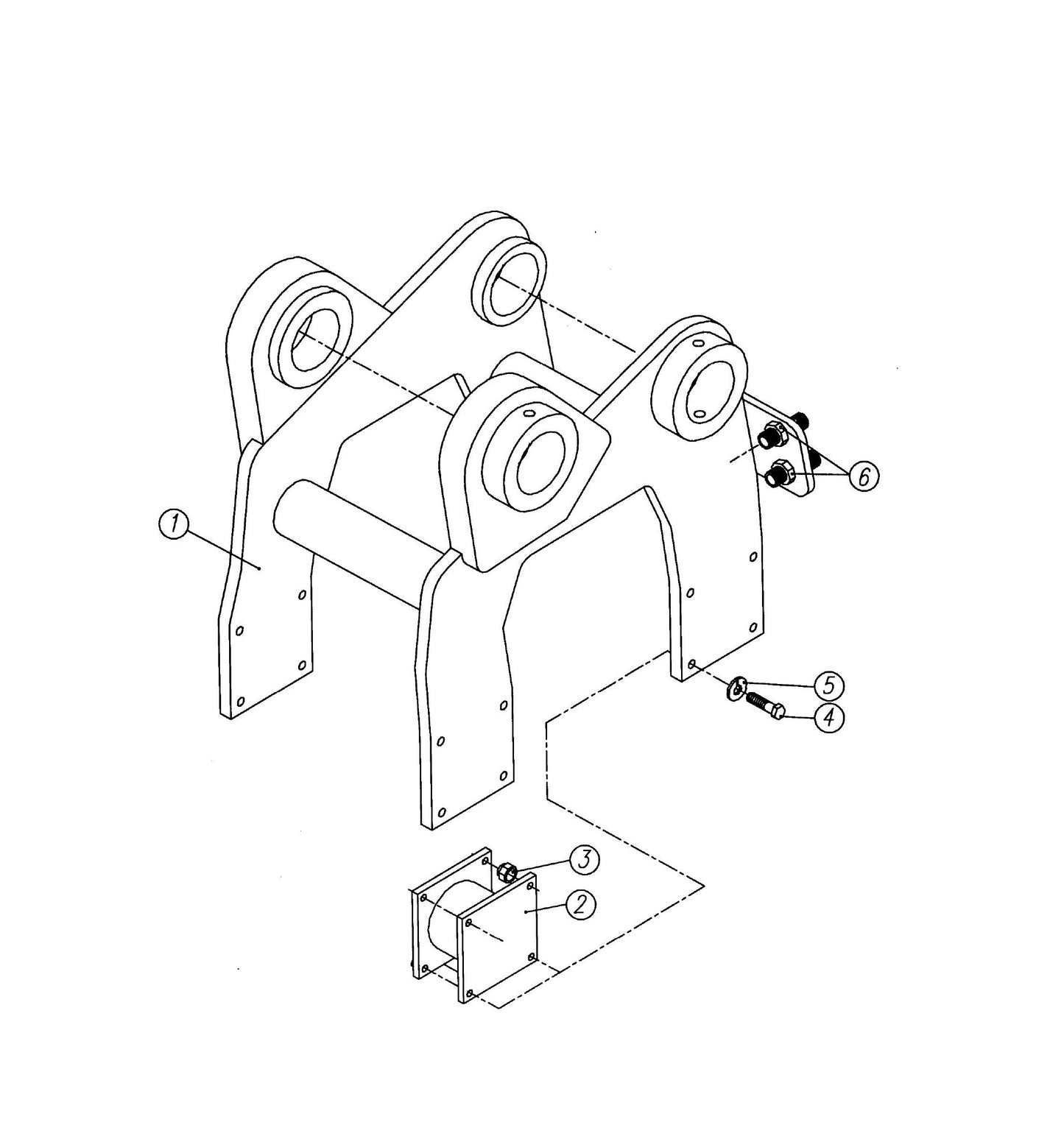 Hanger Bracket and Mounting Assembly fig 3 Parts For HP210 II By FRD
