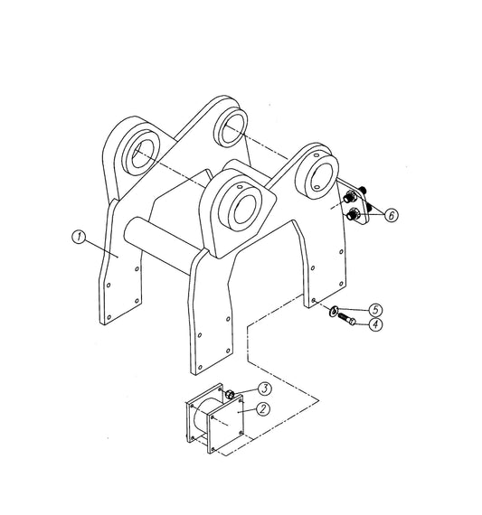Hanger Bracket and Mounting Assembly fig 3 Parts For HP210 II By FRD