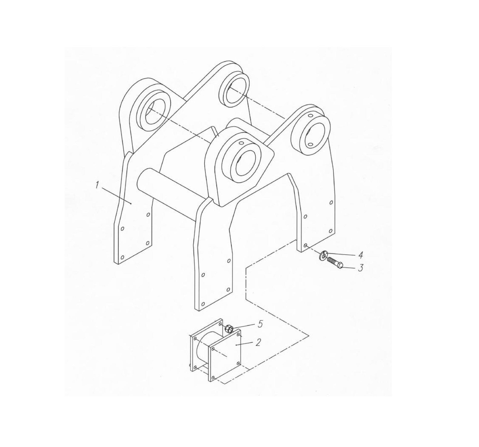 Hanger Bracket and Mounting Assembly fig 5 Parts For HP135 II By FRD