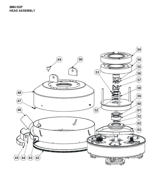 Head Assembly Parts for BMG555 P By Husqvarna