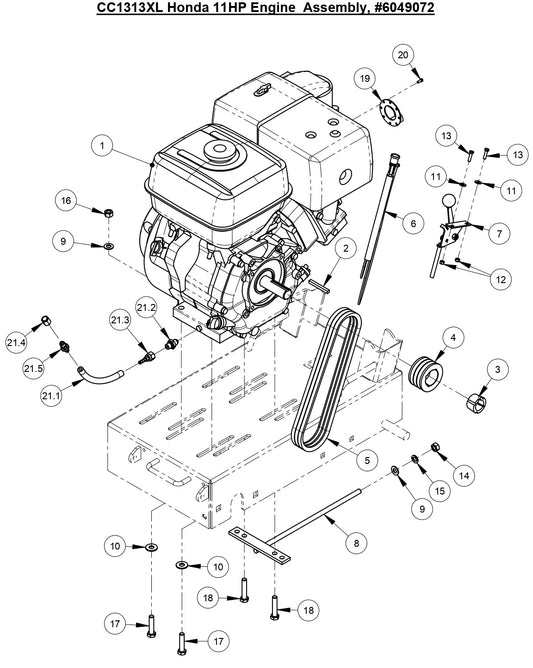 CC1313 XL Honda 11HP Engine Assembly