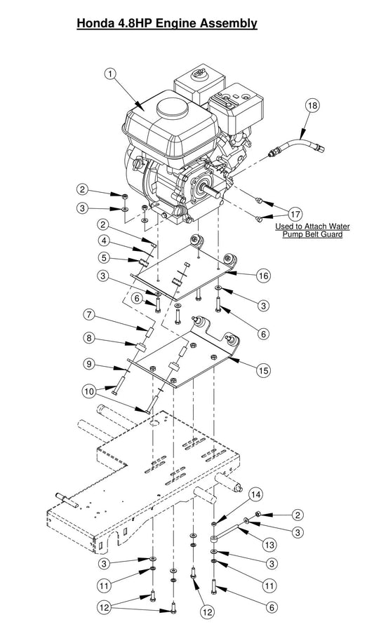 CC500 MXL2 Honda 4.8HP Engine Assembly