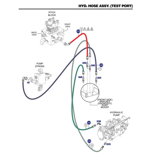 STX6H Hyd. Hose Assembly (Test Port)