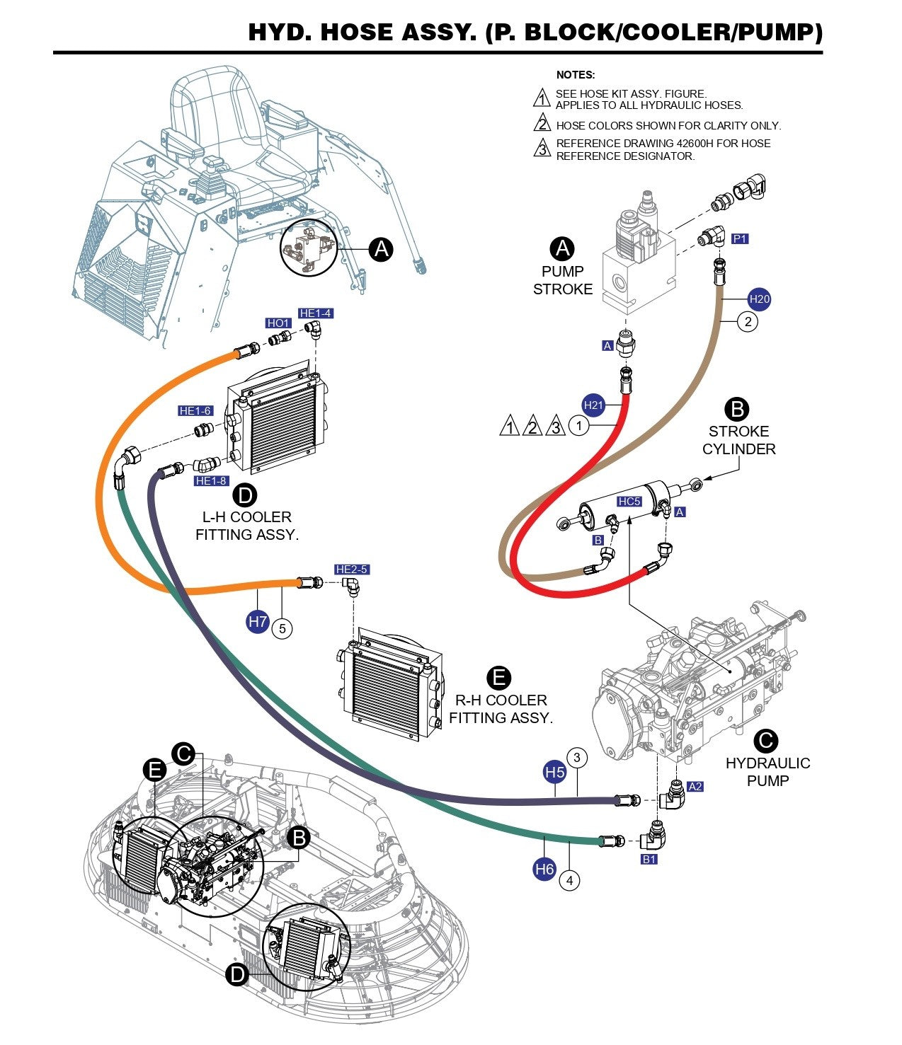 HTX6H Hyd. Hose Assembly (P.Block /Cooler/Pump)