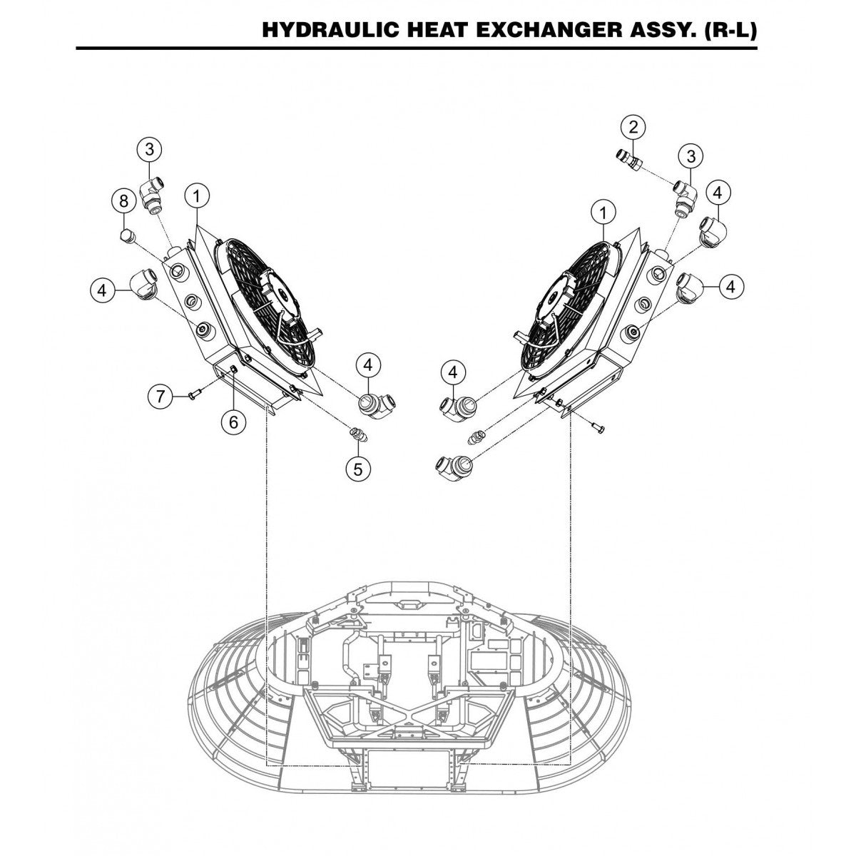 STX6H Hydraulic Heat Exchanger Assembly (R-L)