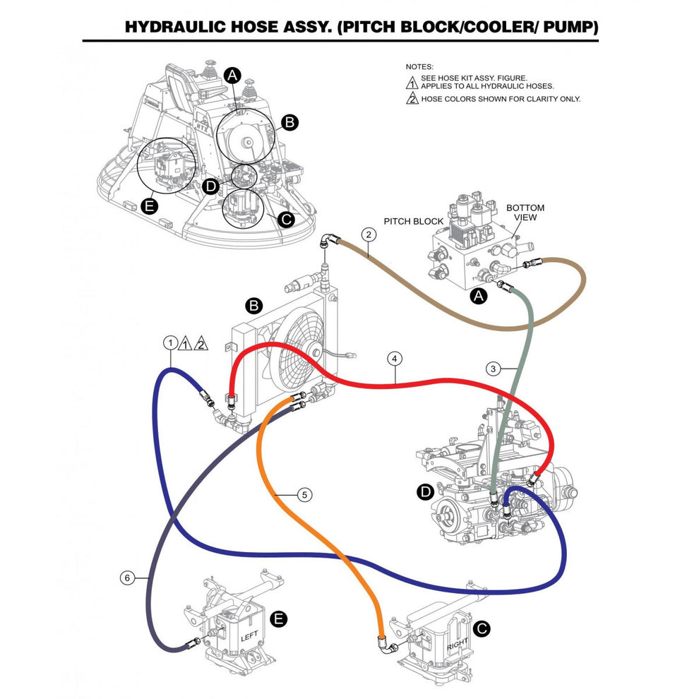 HTXD6I Hydraulic Hose Assembly (Pitch Block/Cooler/Pump)
