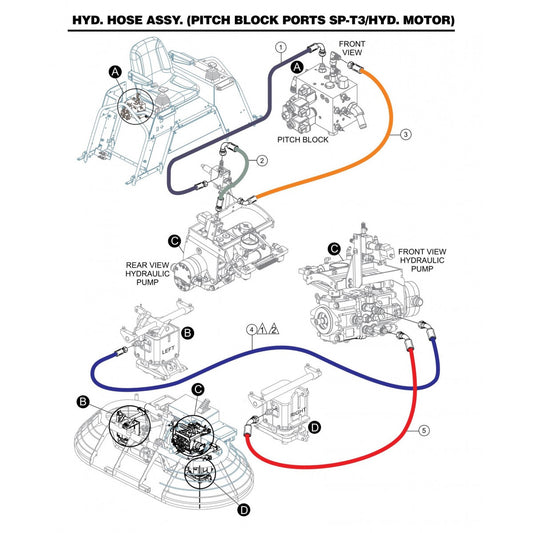 HTXD6I Hydraulic Hose Assembly (Pitch Block Ports SP-T3/Hyd.Motor)