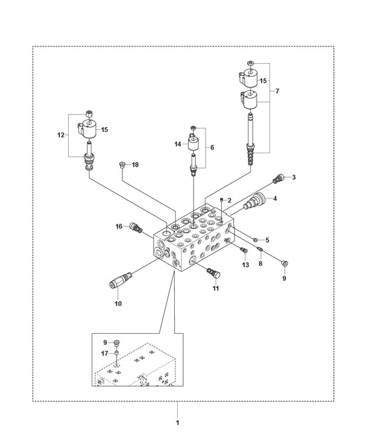 Hydraulic Block Parts for DXR 145 By Husqvarna